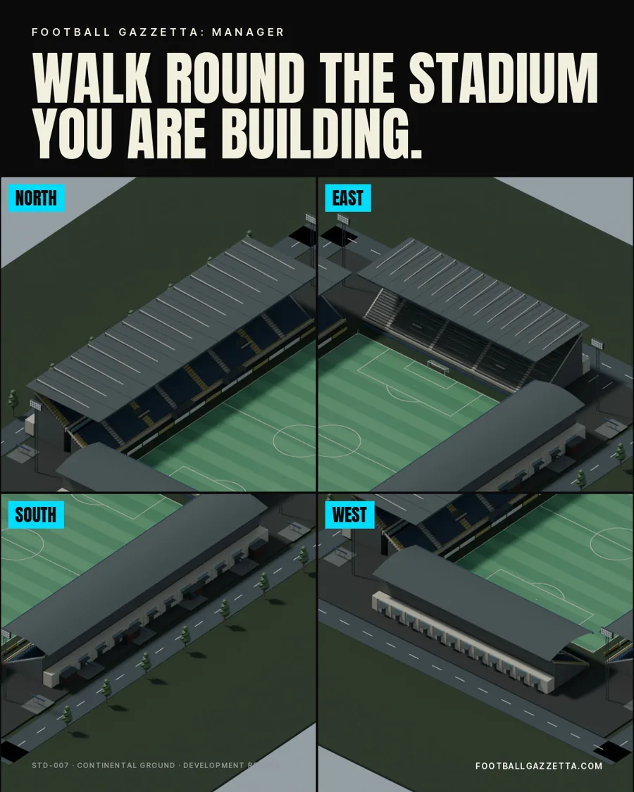 Campaign concept poster: walk round the stadium you are building.